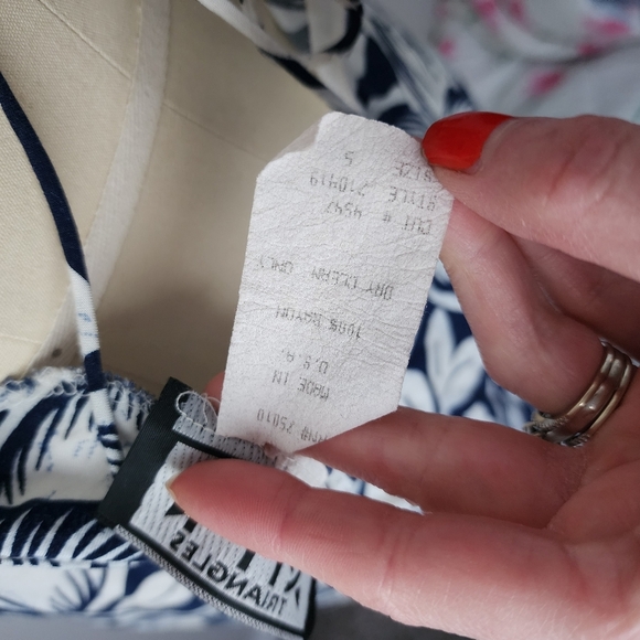 CITY TRIANGLES x VINTAGE 90s floral Hawaiian open back dress in blue white S - Picture 7 of 10